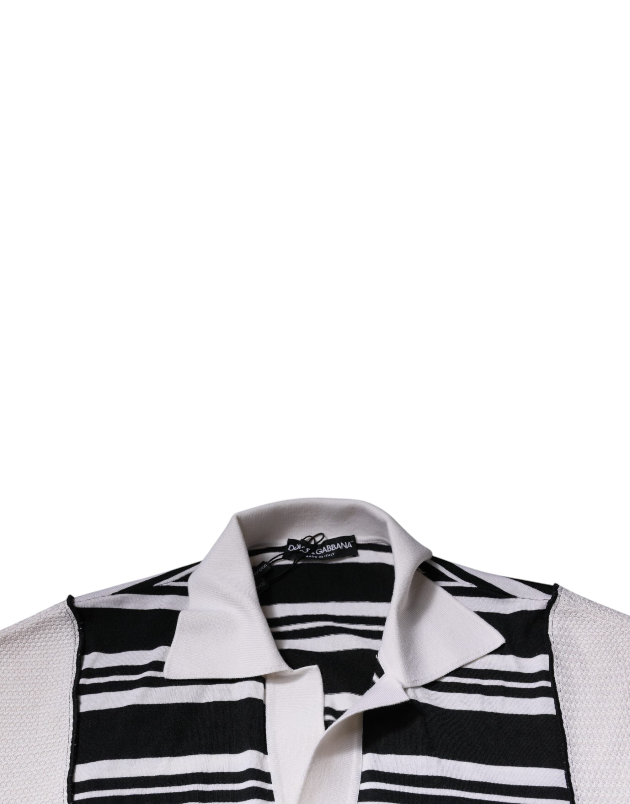 Dolce & Gabbana – Poloshirt mit Kragen und schwarzen und weißen Streifen