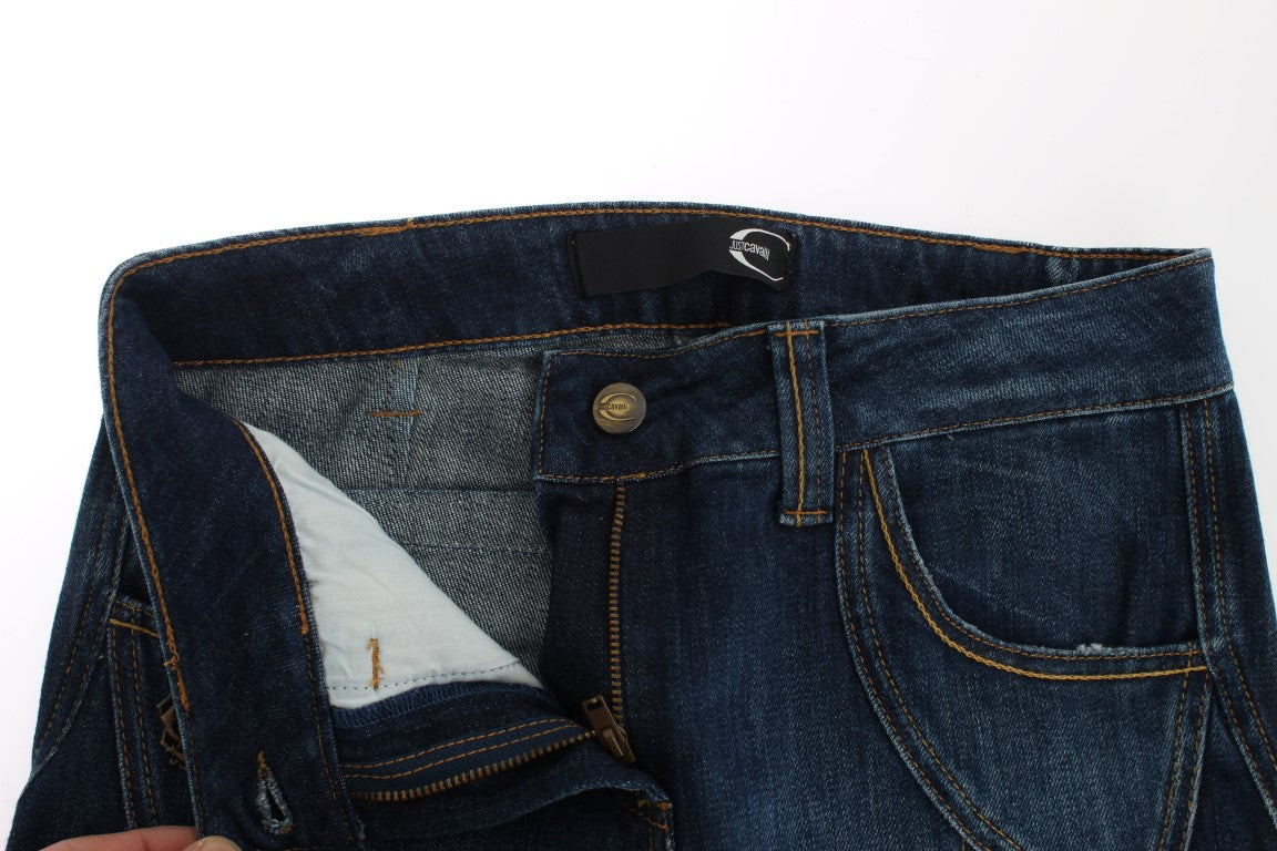 Cavalli Eleganter Flare Leg Low Waist Denim
