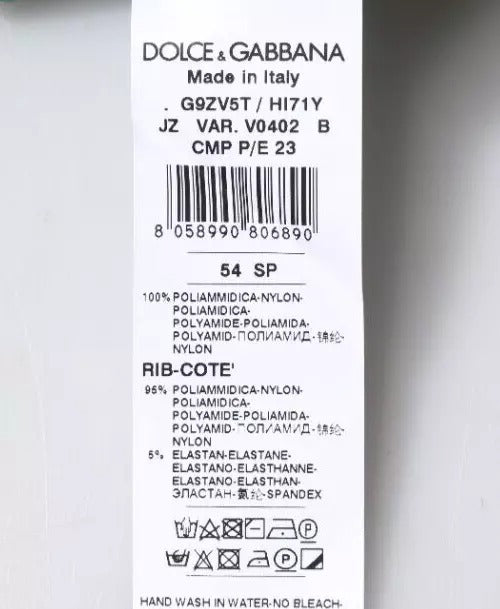 Dolce & Gabbana – Grüner Pullover mit Rundhalsausschnitt und Logo aus Nylon