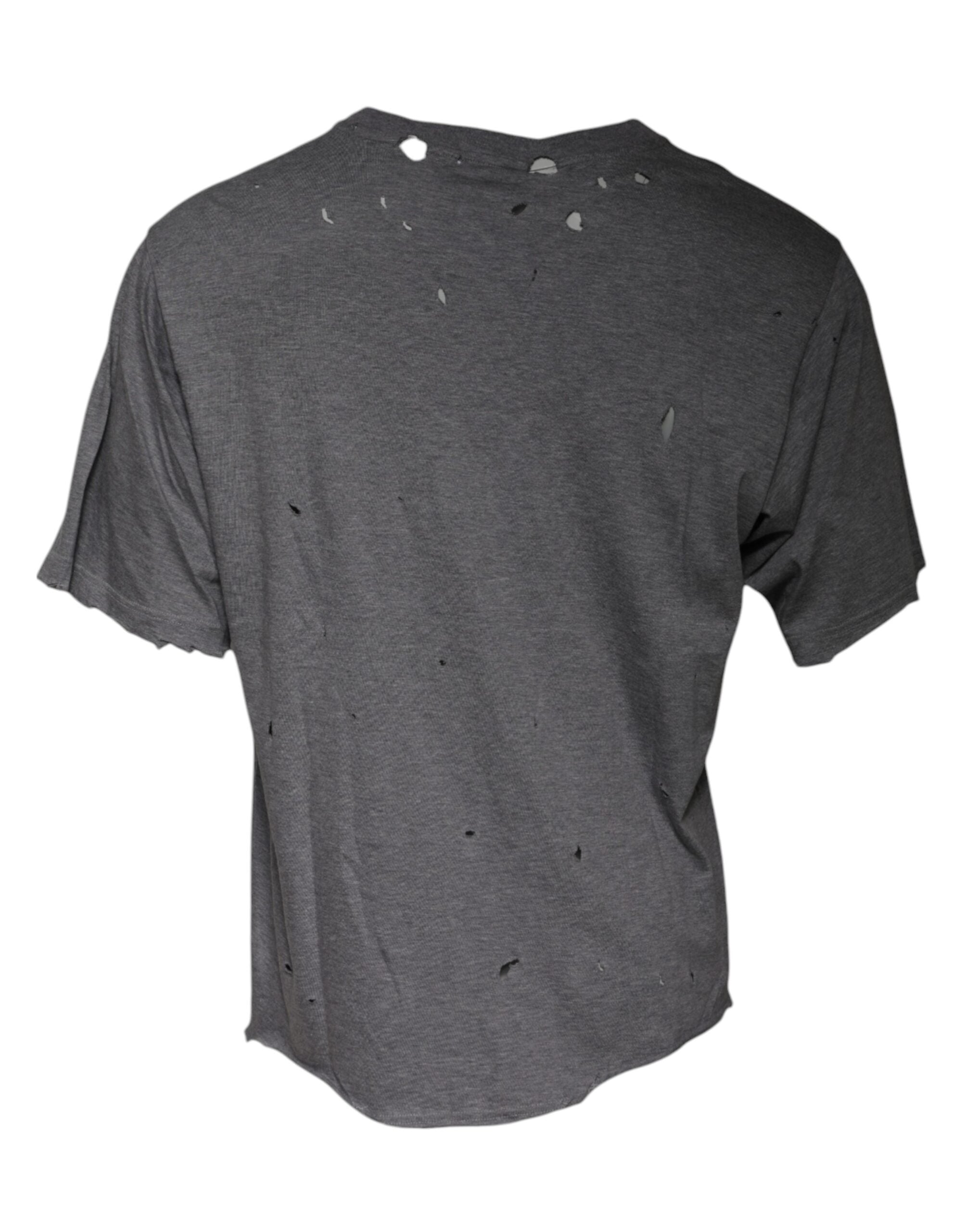 Dolce & Gabbana – Graues T-Shirt mit Rundhalsausschnitt und kurzen Ärmeln