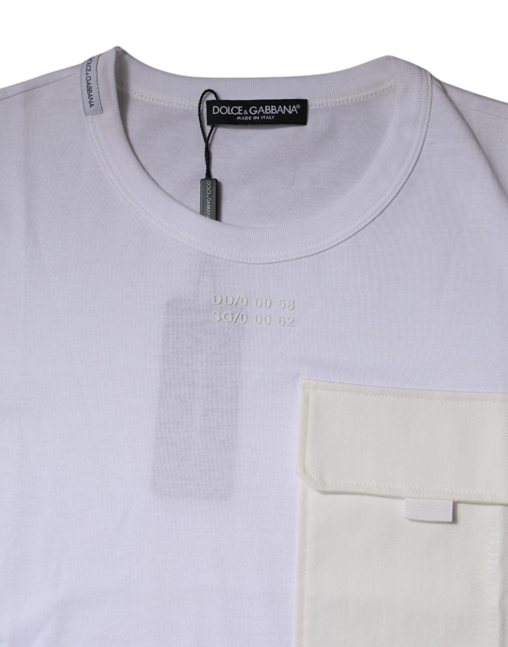 Dolce & Gabbana – Weißes T-Shirt aus Baumwolle mit Rundhalsausschnitt und kurzen Ärmeln