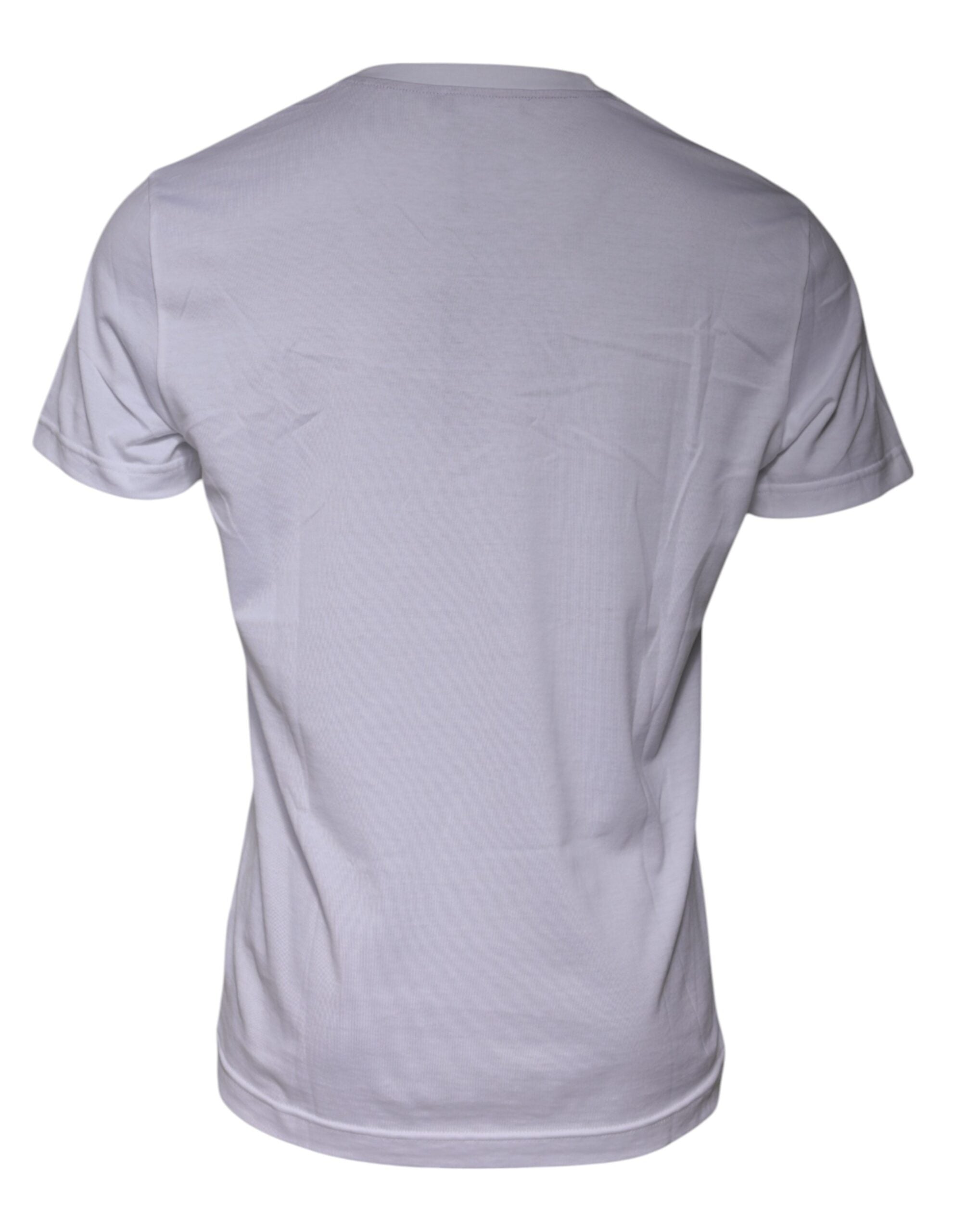 Dolce & Gabbana – Weißes Baumwoll-T-Shirt mit Rundhalsausschnitt und Logo-Print