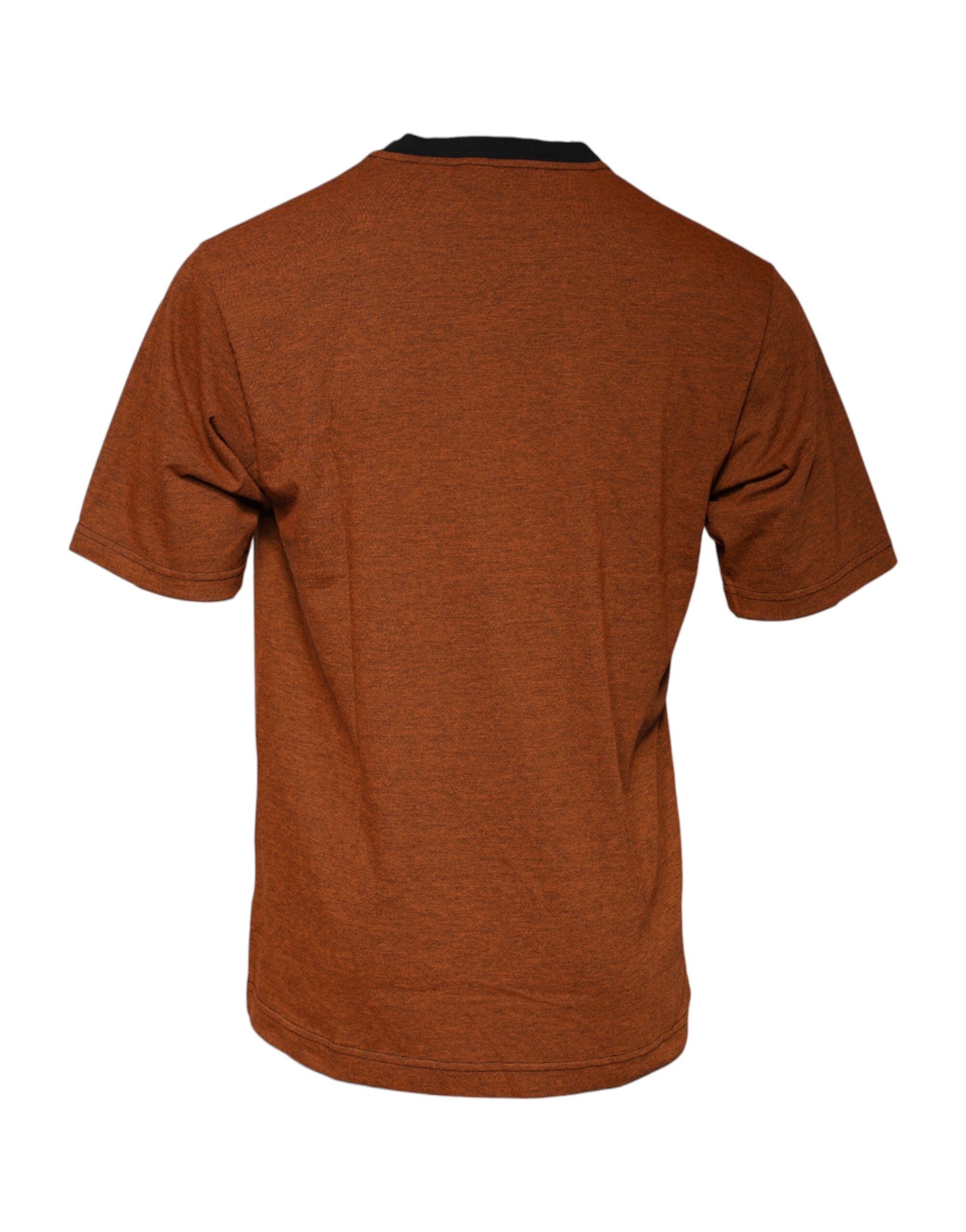 Dolce & Gabbana Braunes T-Shirt aus Polyester mit Rundhalsausschnitt und DG-Logo