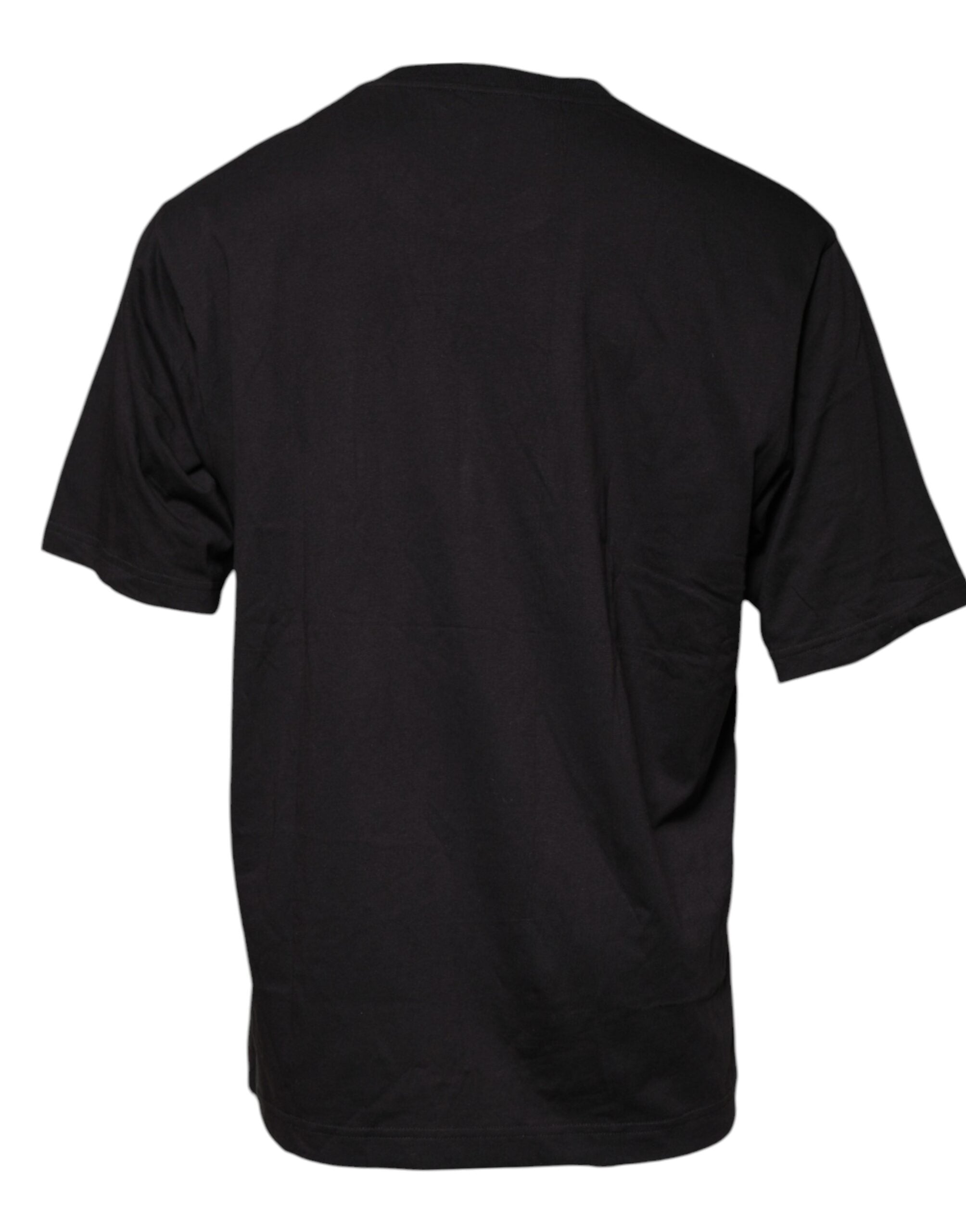 Dolce & Gabbana – Schwarzes Baumwoll-T-Shirt mit Rundhalsausschnitt und Logo-Print