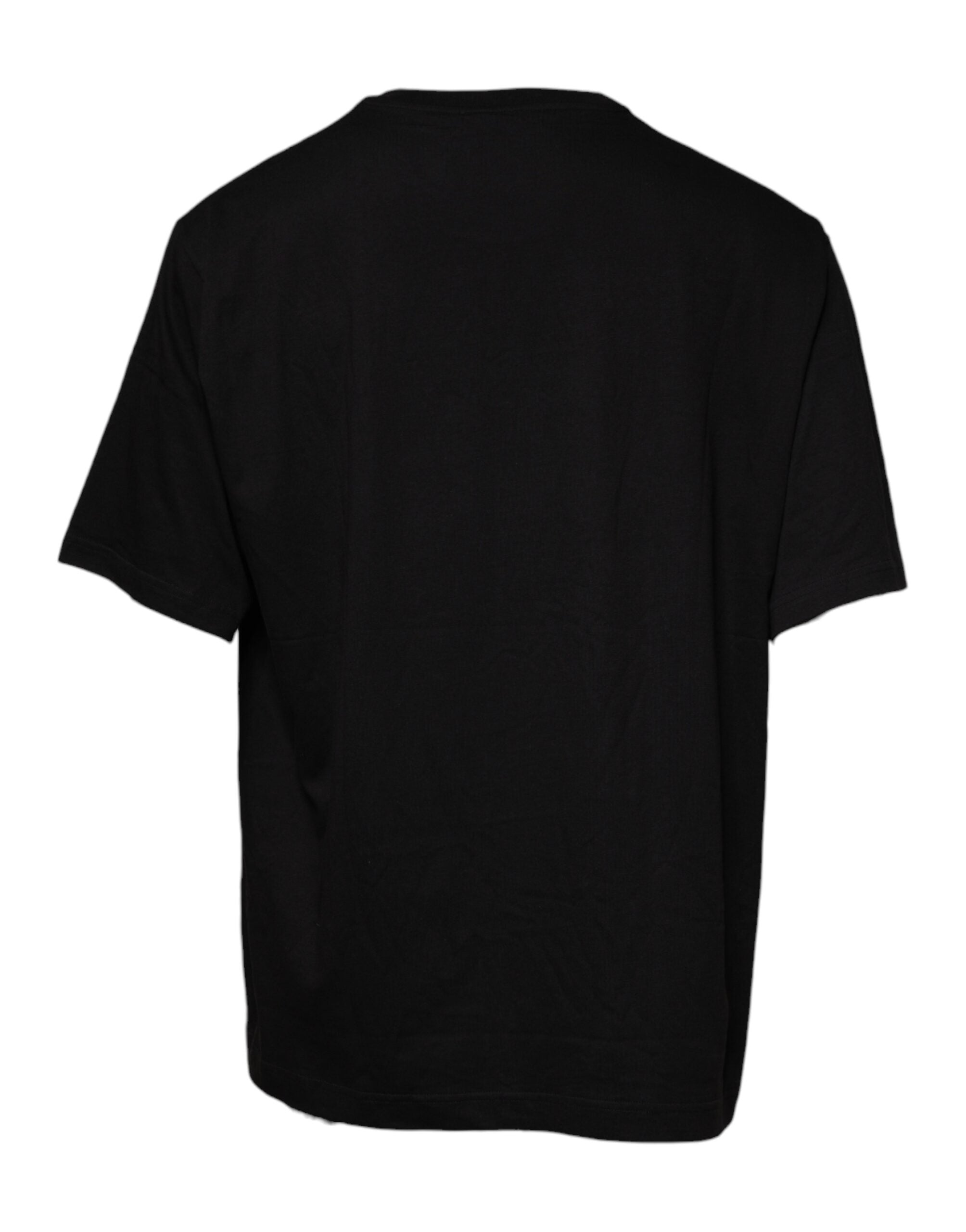 Dolce & Gabbana – Schwarzes Baumwoll-T-Shirt mit Rundhalsausschnitt und Logo-Print