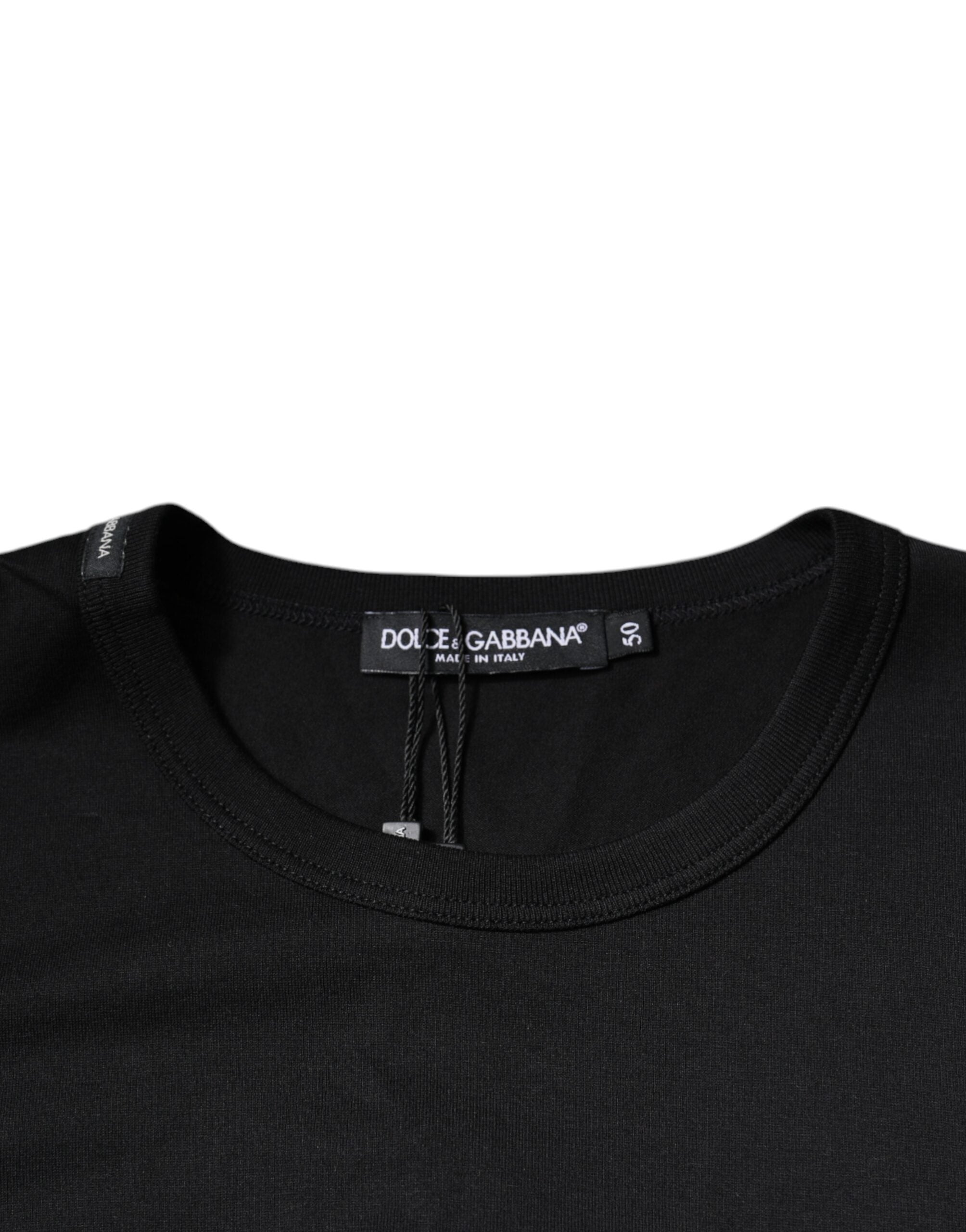 Dolce & Gabbana – T-Shirt mit Rundhalsausschnitt und kurzen Ärmeln in Blau mit Krone
