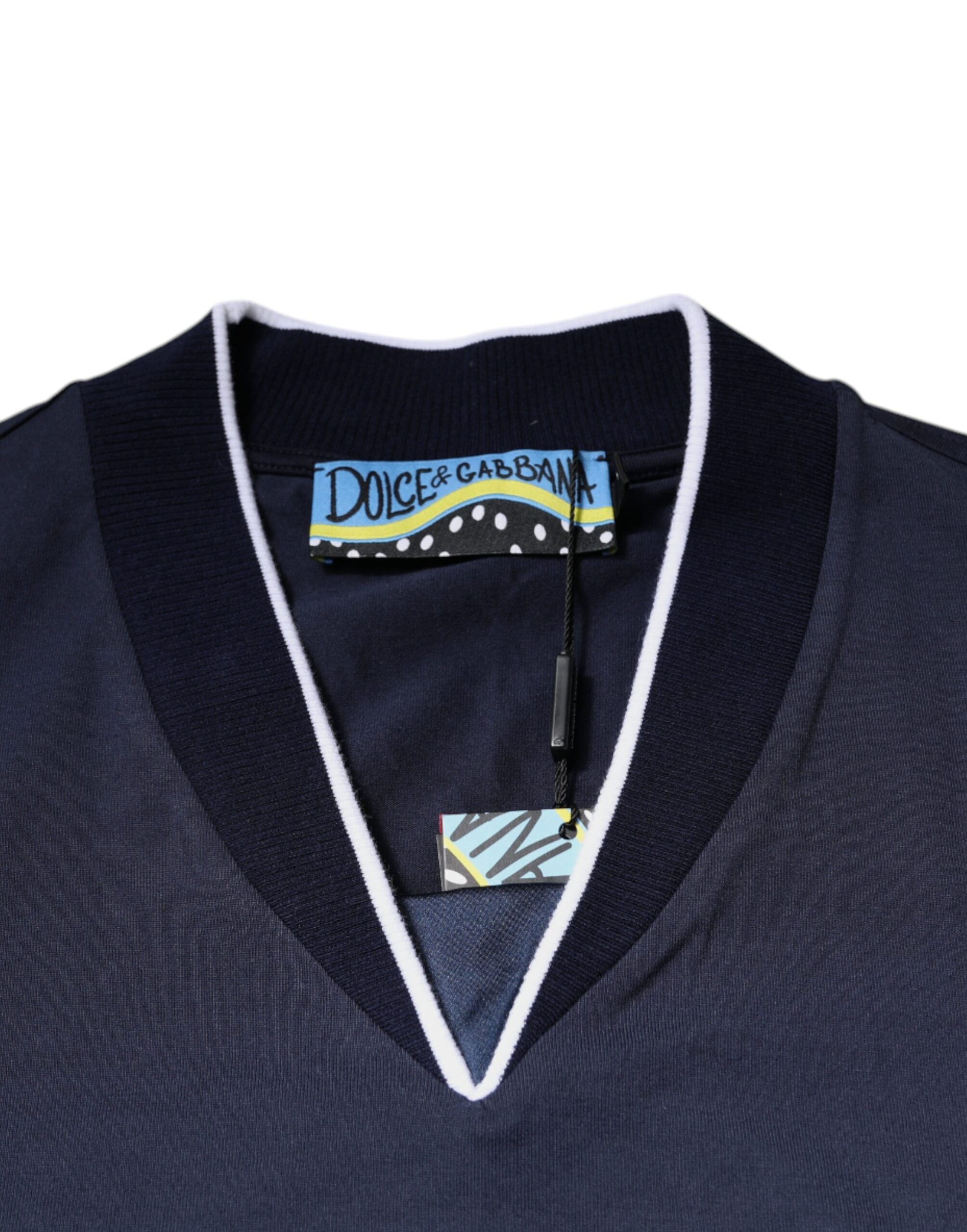 Tricou Dolce & Gabbana cu mânecă scurtă și decolteu în V din bumbac multicolor