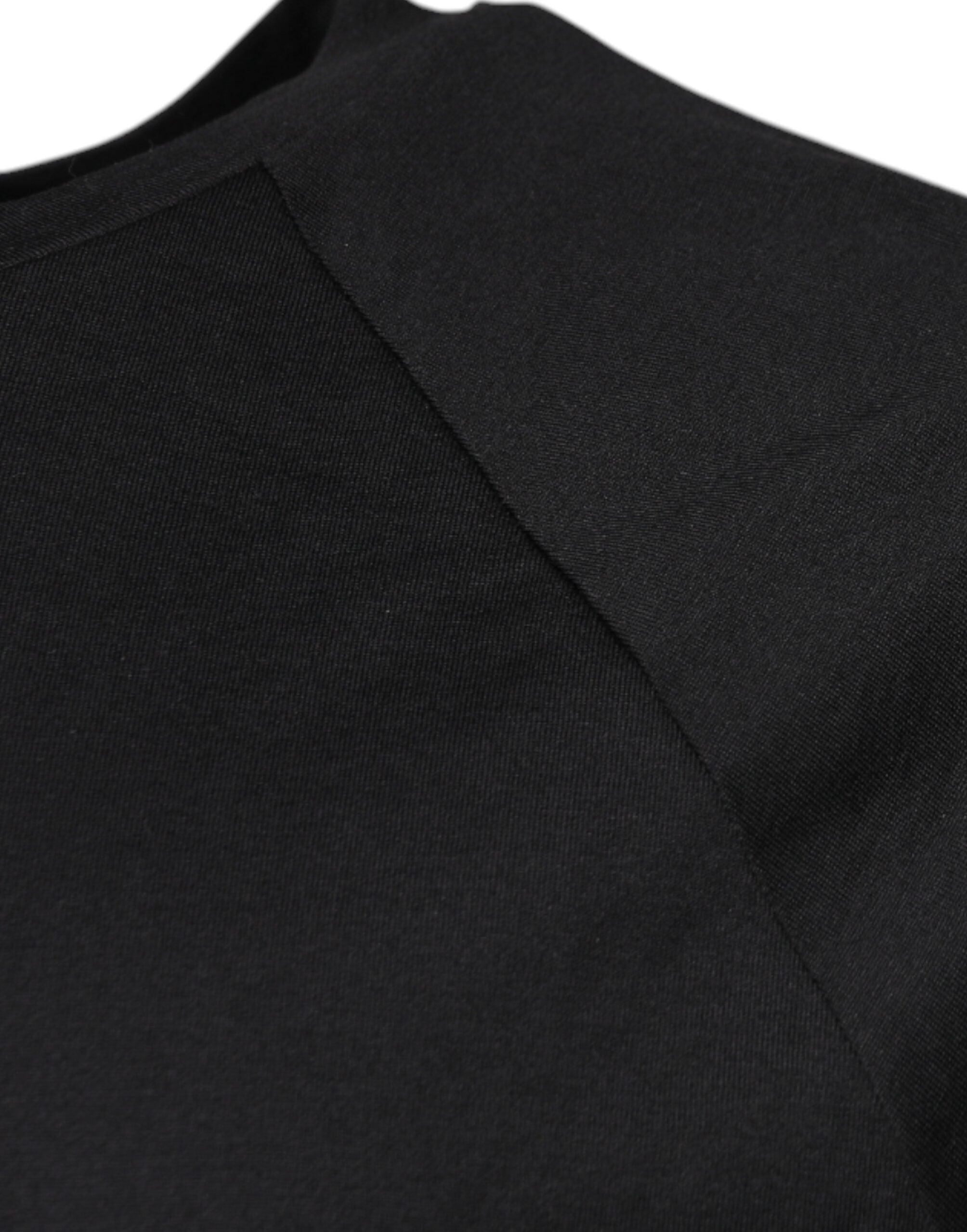 Dolce & Gabbana – Schwarzes Baumwoll-T-Shirt mit Rundhalsausschnitt und Logo-Print