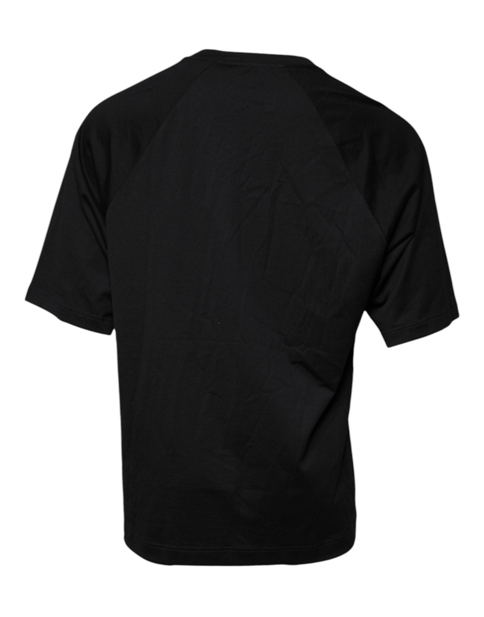 Dolce & Gabbana – Schwarzes Baumwoll-T-Shirt mit Rundhalsausschnitt und Logo-Print