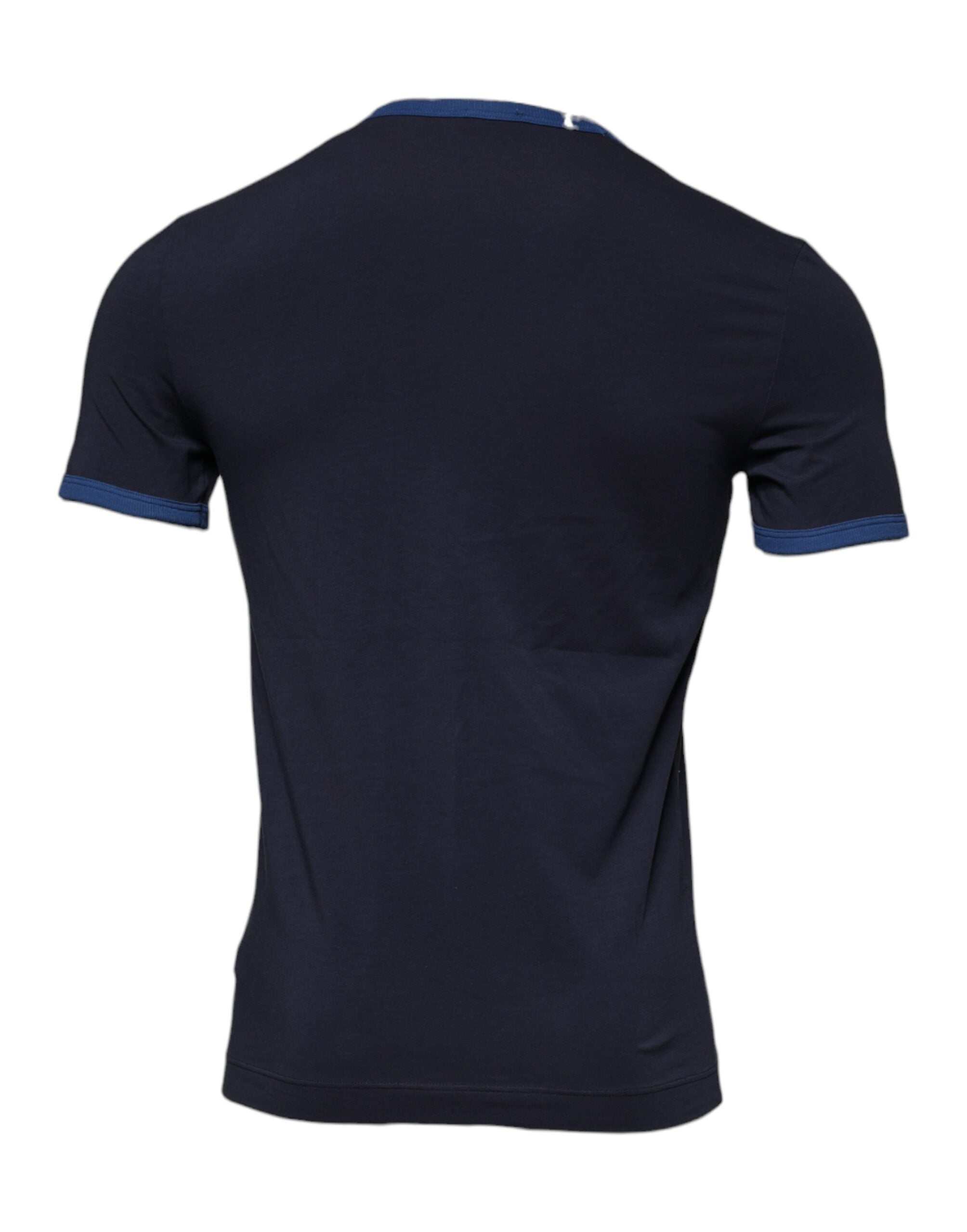 Dolce & Gabbana – Blaues Unterwäsche-T-Shirt mit Rundhalsausschnitt aus Baumwollstretch