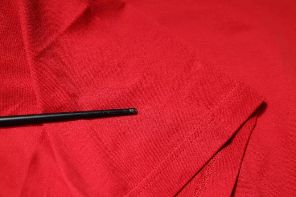 Tricou Dolce & Gabbana cu guler rotund din bumbac și imprimeu cu logo roșu