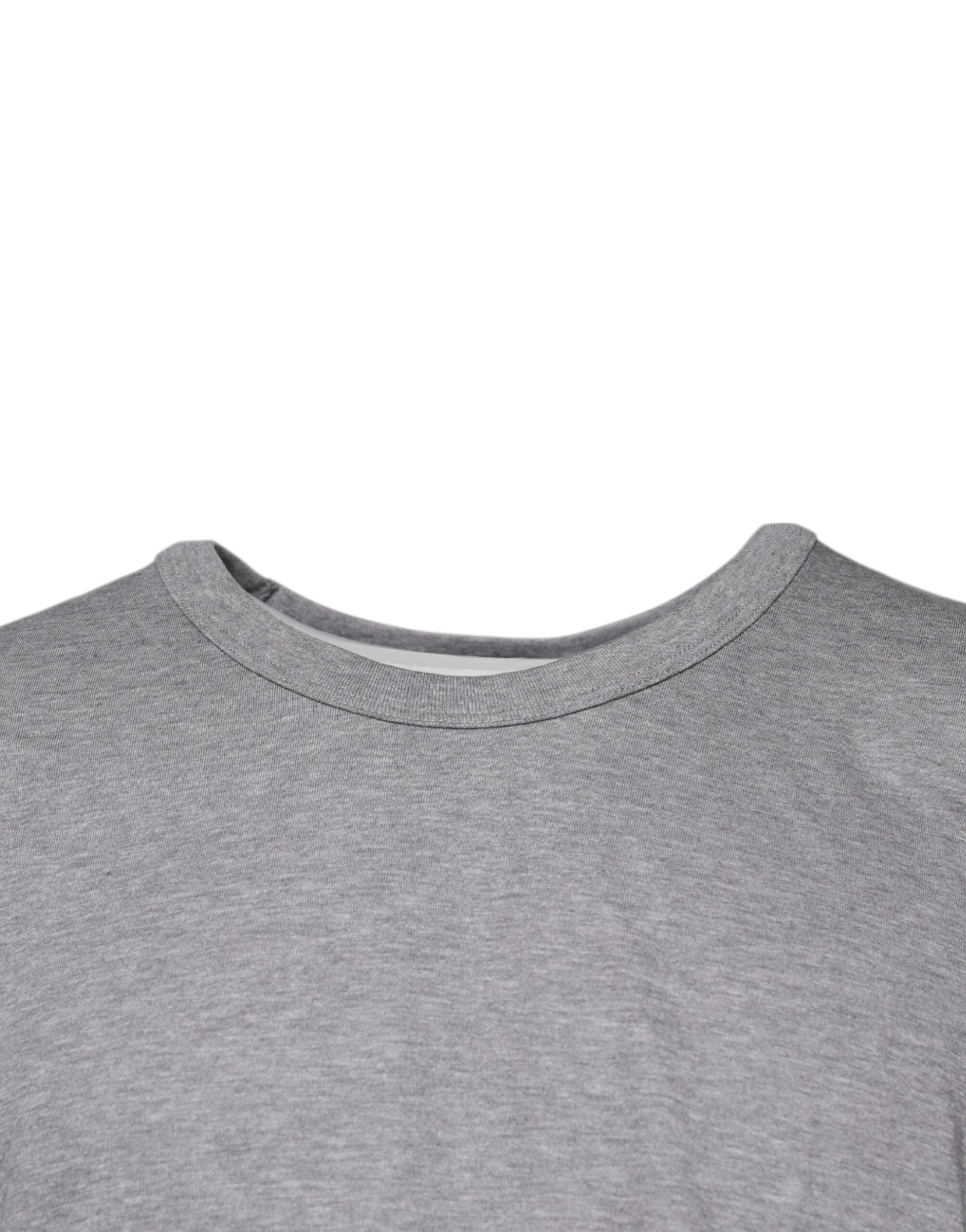 Dolce & Gabbana – Graues T-Shirt aus Baumwolle mit Rundhalsausschnitt und kurzen Ärmeln