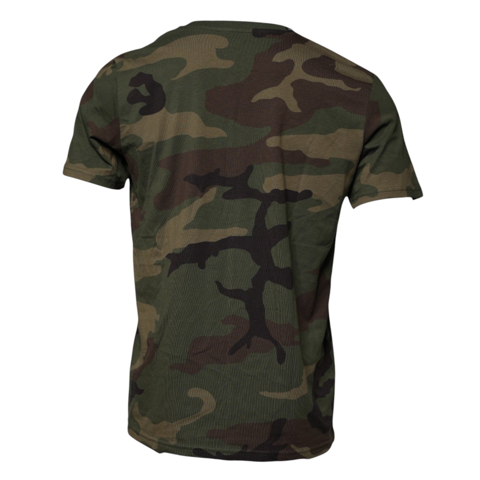 Tricou Dolce & Gabbana cu guler rotund din bumbac multicolor camuflaj
