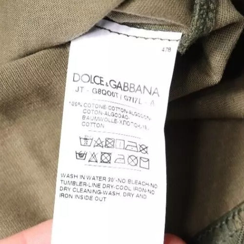 Tricou Dolce & Gabbana cu guler rotund din bumbac multicolor camuflaj