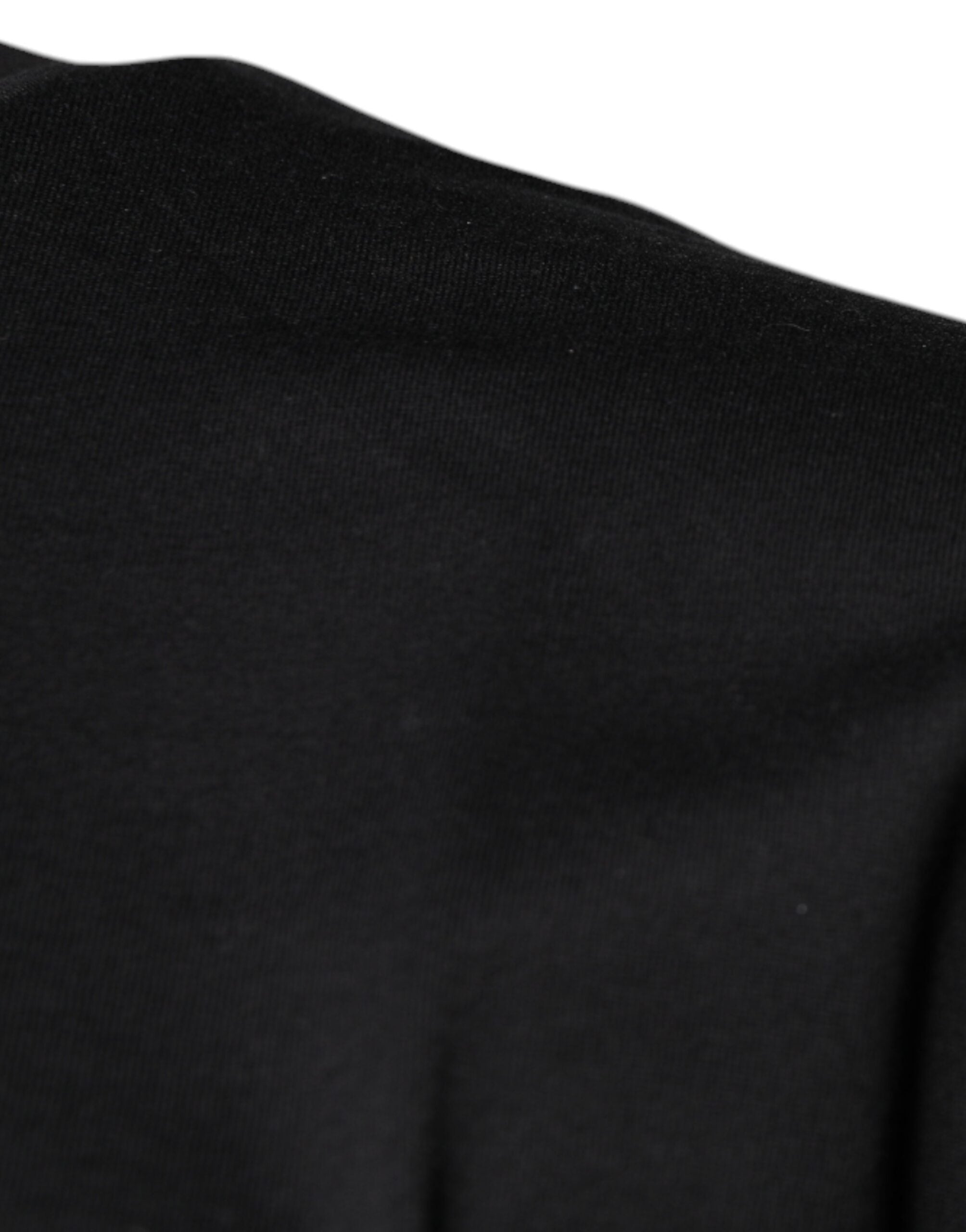 Dolce & Gabbana – Schwarzes Baumwoll-T-Shirt mit Rundhalsausschnitt und DG-Logo-Print