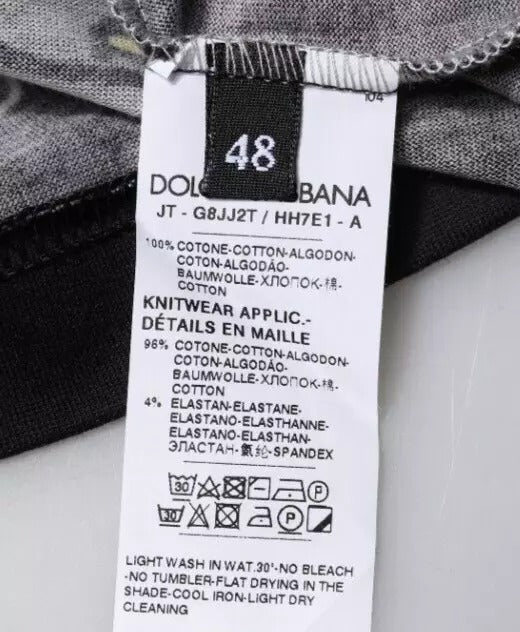 Tricou Dolce & Gabbana negru cu guler rotund, model Anul Porcului, 2019