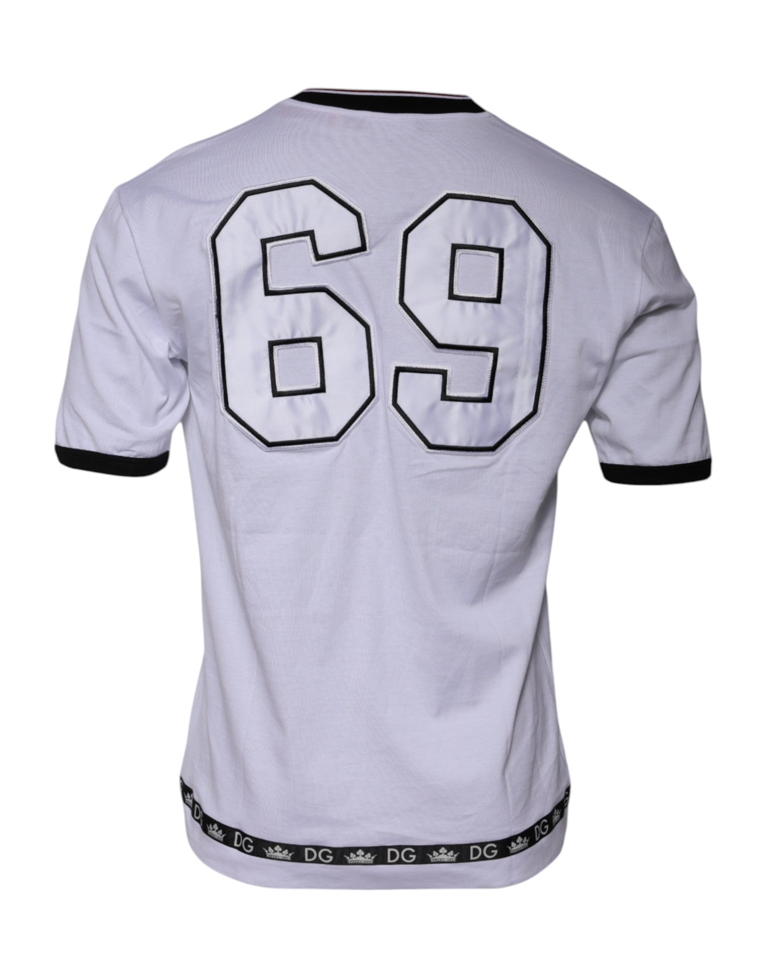 Dolce & Gabbana – Weißes Jersey-T-Shirt mit Rundhalsausschnitt und kurzen Ärmeln