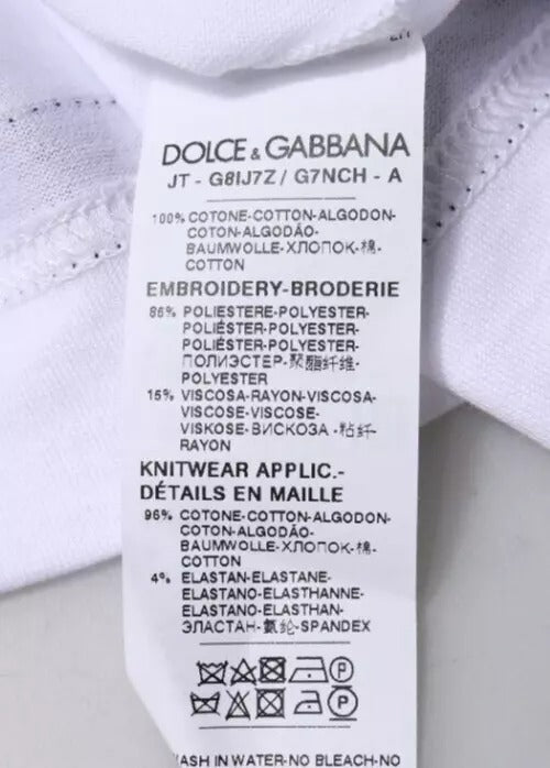 Dolce & Gabbana – Weißes Jersey-T-Shirt mit Rundhalsausschnitt und kurzen Ärmeln