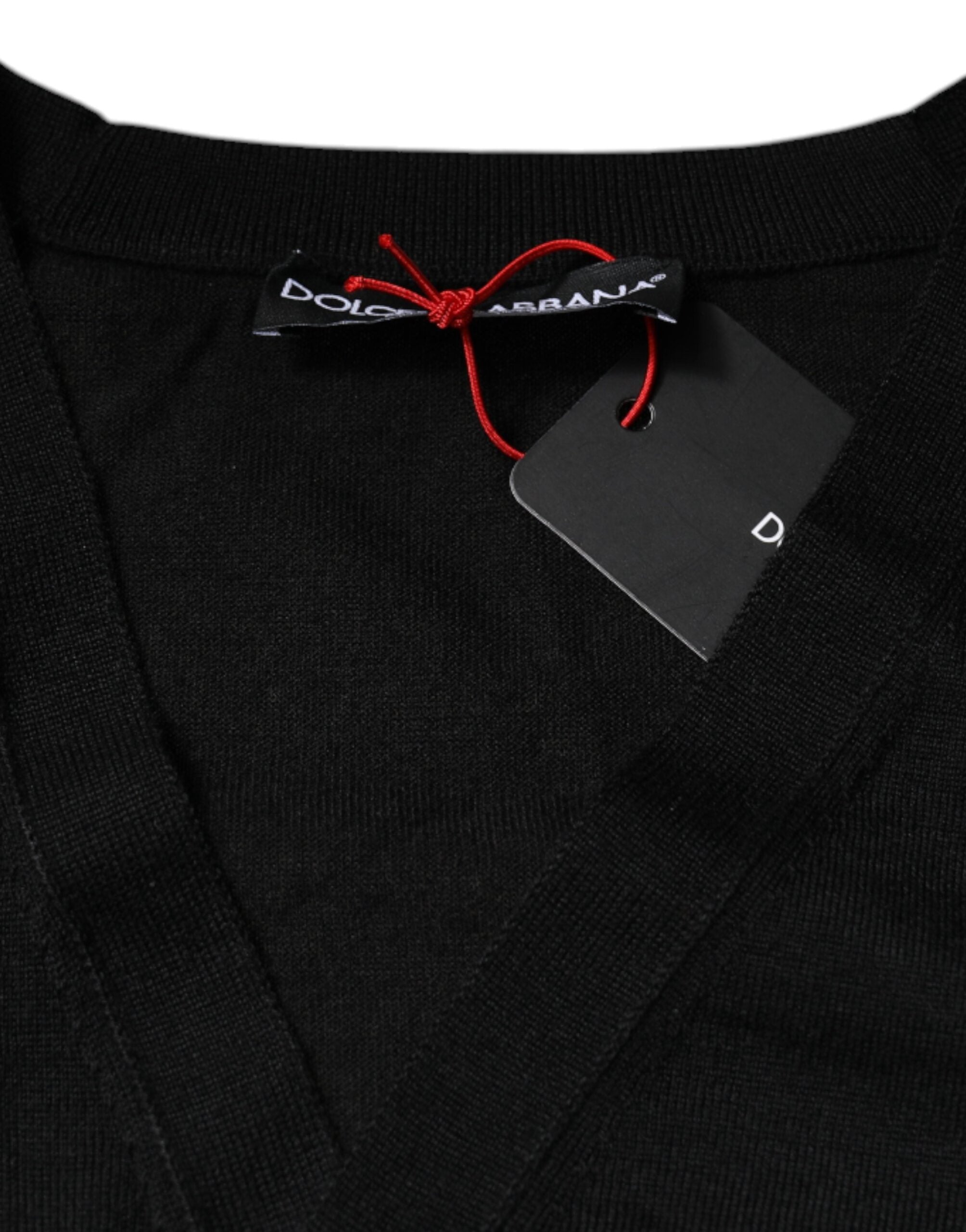 Dolce & Gabbana – Schwarzer Cardigan aus Kaschmir mit Knopfleiste