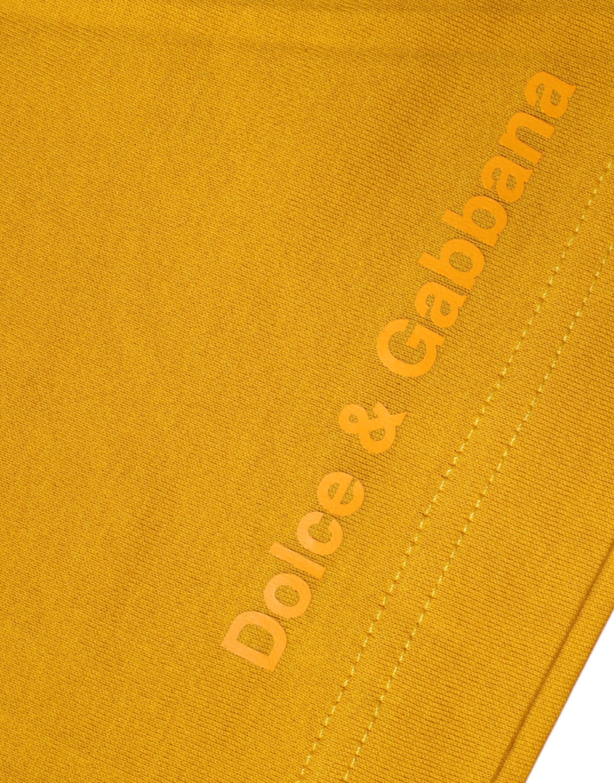 Dolce & Gabbana – Dunkelgelbes T-Shirt mit Rundhalsausschnitt und kurzen Ärmeln