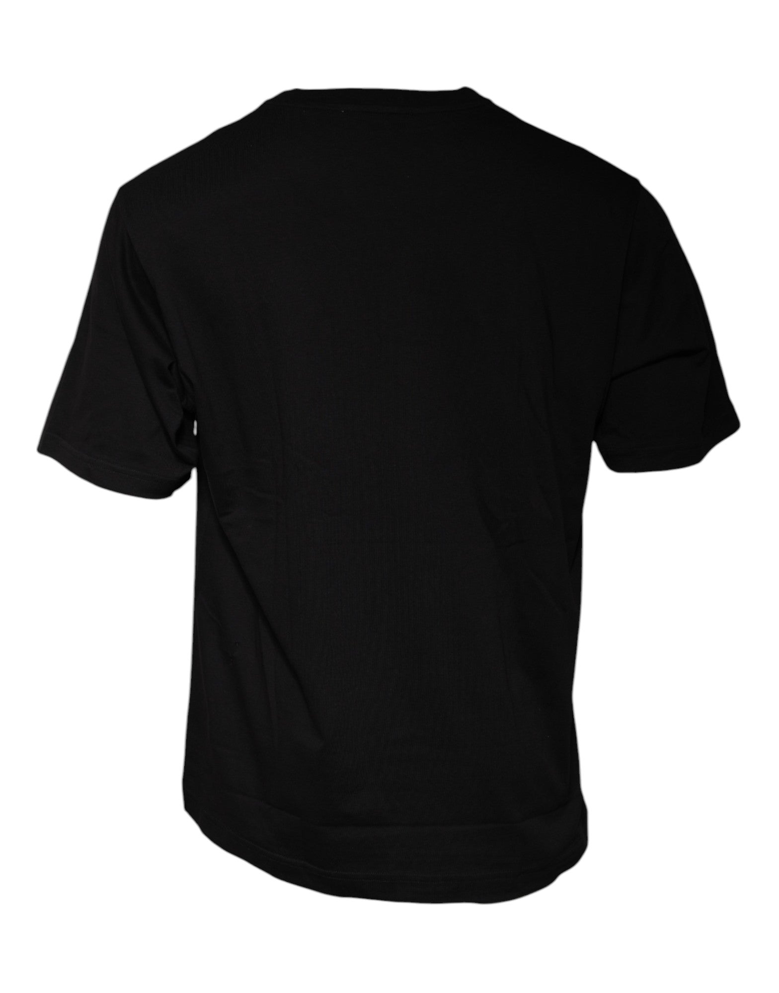 Dolce & Gabbana – Schwarzes, kurzärmliges Baumwoll-T-Shirt mit Logo-Print