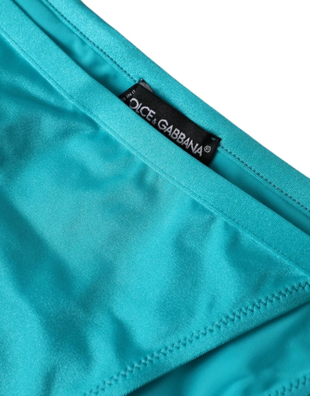 Dolce & Gabbana Blau Grün Nylon Beachwear Bademode Bottom Bikini