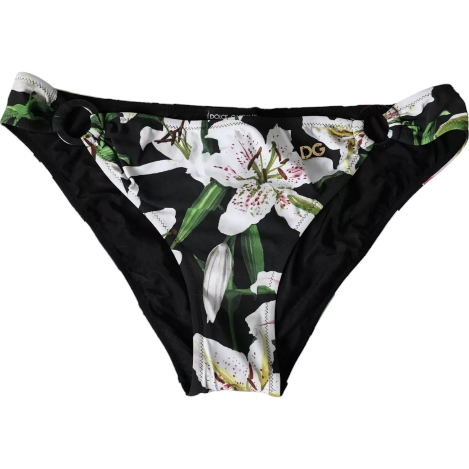 Costum de baie Dolce & Gabbana cu imprimeu de crini negru