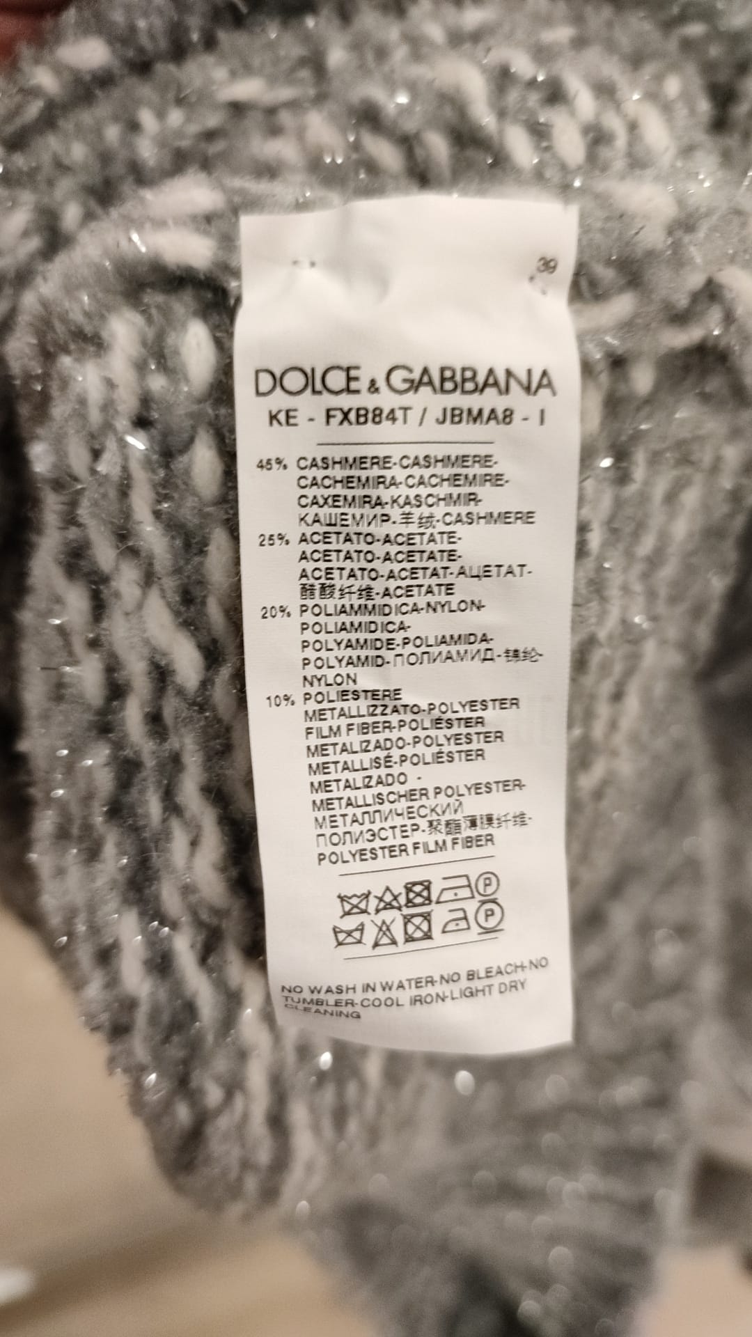 Dolce & Gabbana Eleganter Rollkragenpullover aus grauer Kaschmirmischung