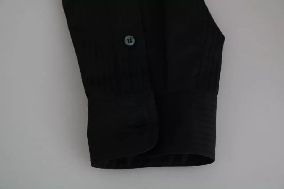Dolce & Gabbana – Blaues Pyjama-Lounge-Shirt aus gestreifter Baumwolle