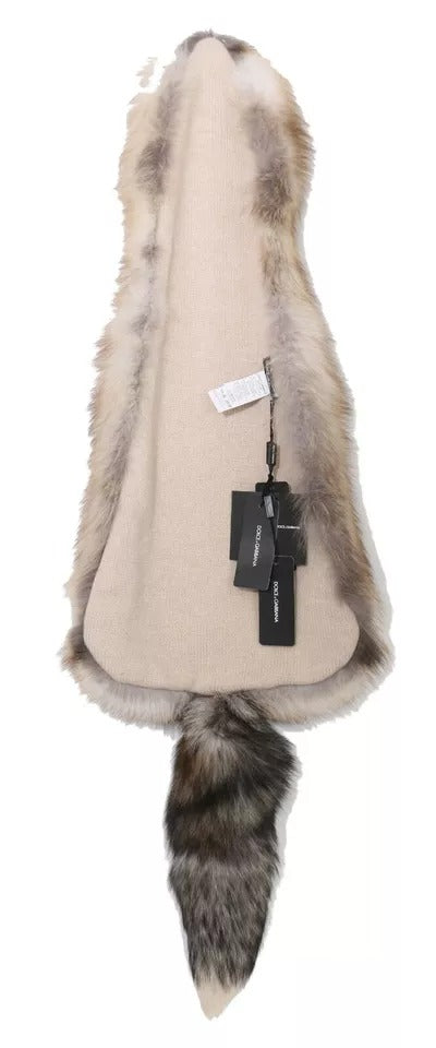 Dolce & Gabbana Brauner Fuchsschwanz-Pelzschal-Halswickel-Kragenschal