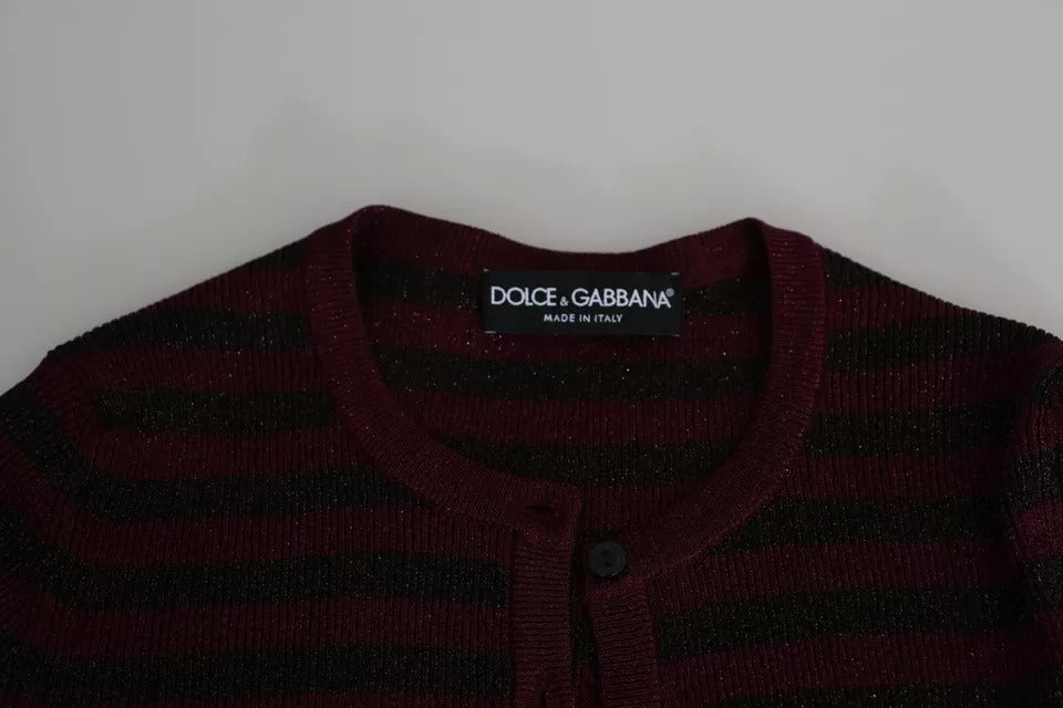 Dolce & Gabbana Schwarz-Rot gestreifter Damen-Cardigan