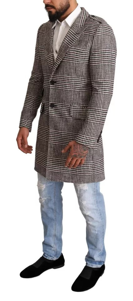 Dolce & Gabbana Trench lung în carouri gri