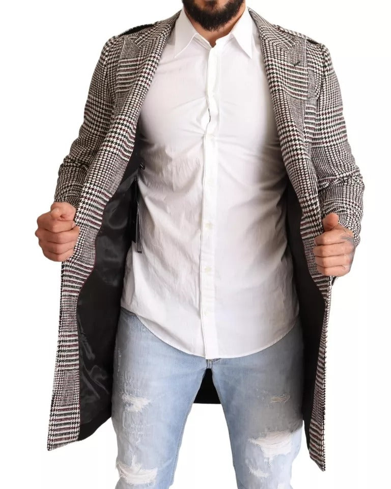 Dolce & Gabbana Trench lung în carouri gri