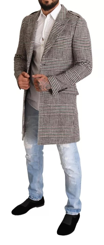 Dolce & Gabbana Trench lung în carouri gri