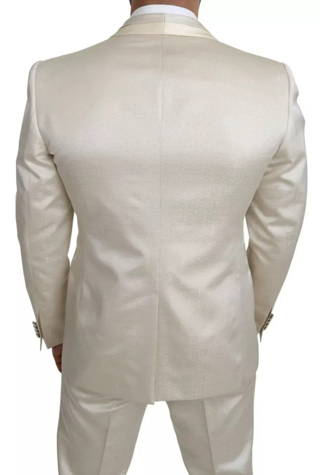 Dolce & Gabbana Beige Wollcreme 3-teiliger SICILIA-Schalanzug