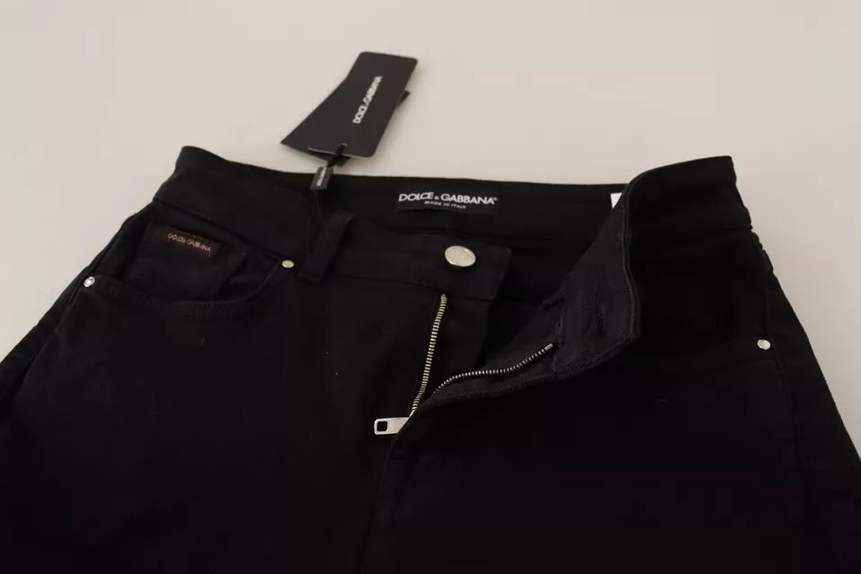 Dolce & Gabbana – Schwarze Skinny-Jeans aus Baumwollstretch