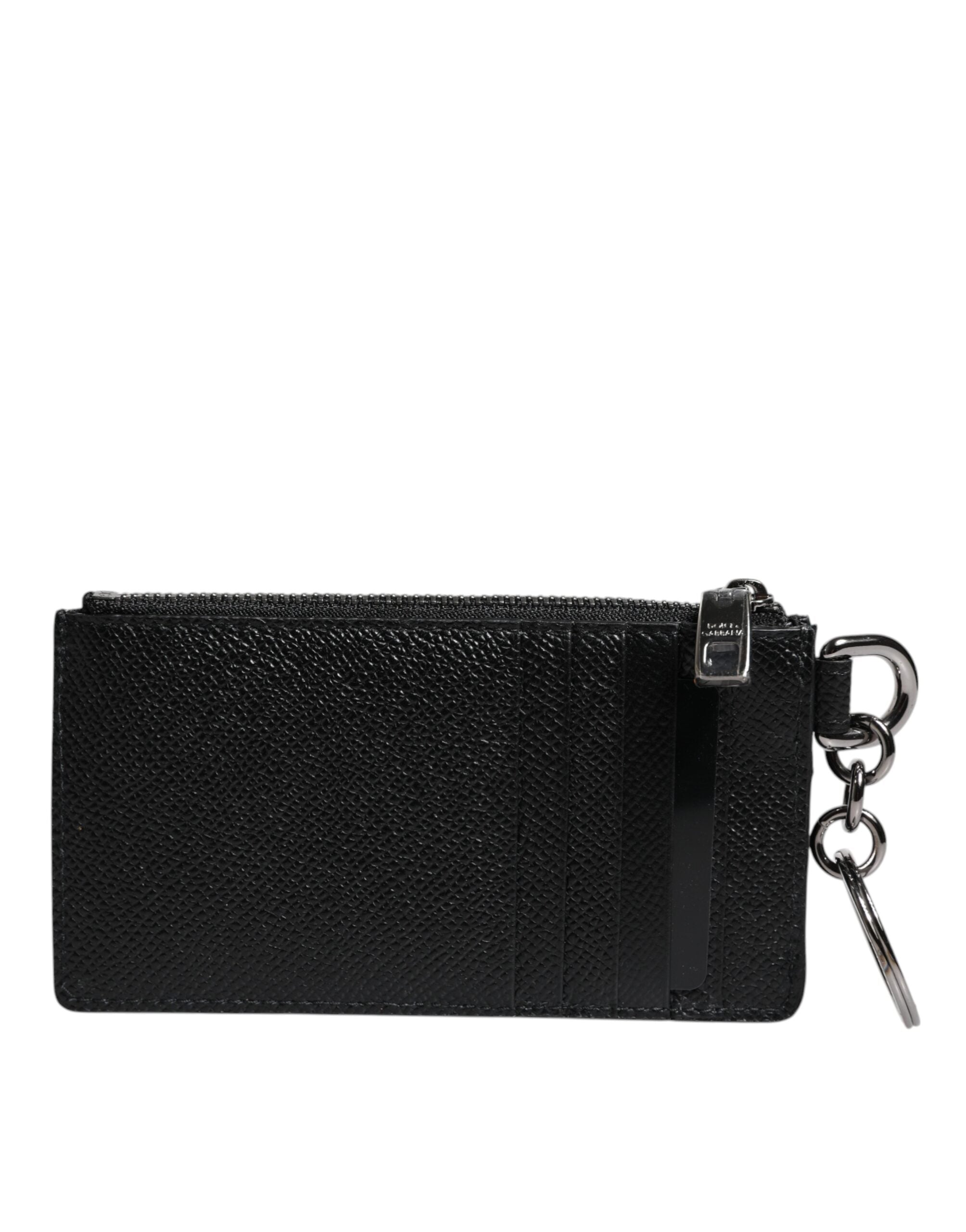 Portofel Dolce & Gabbana negru din piele de vițel cu logo DG