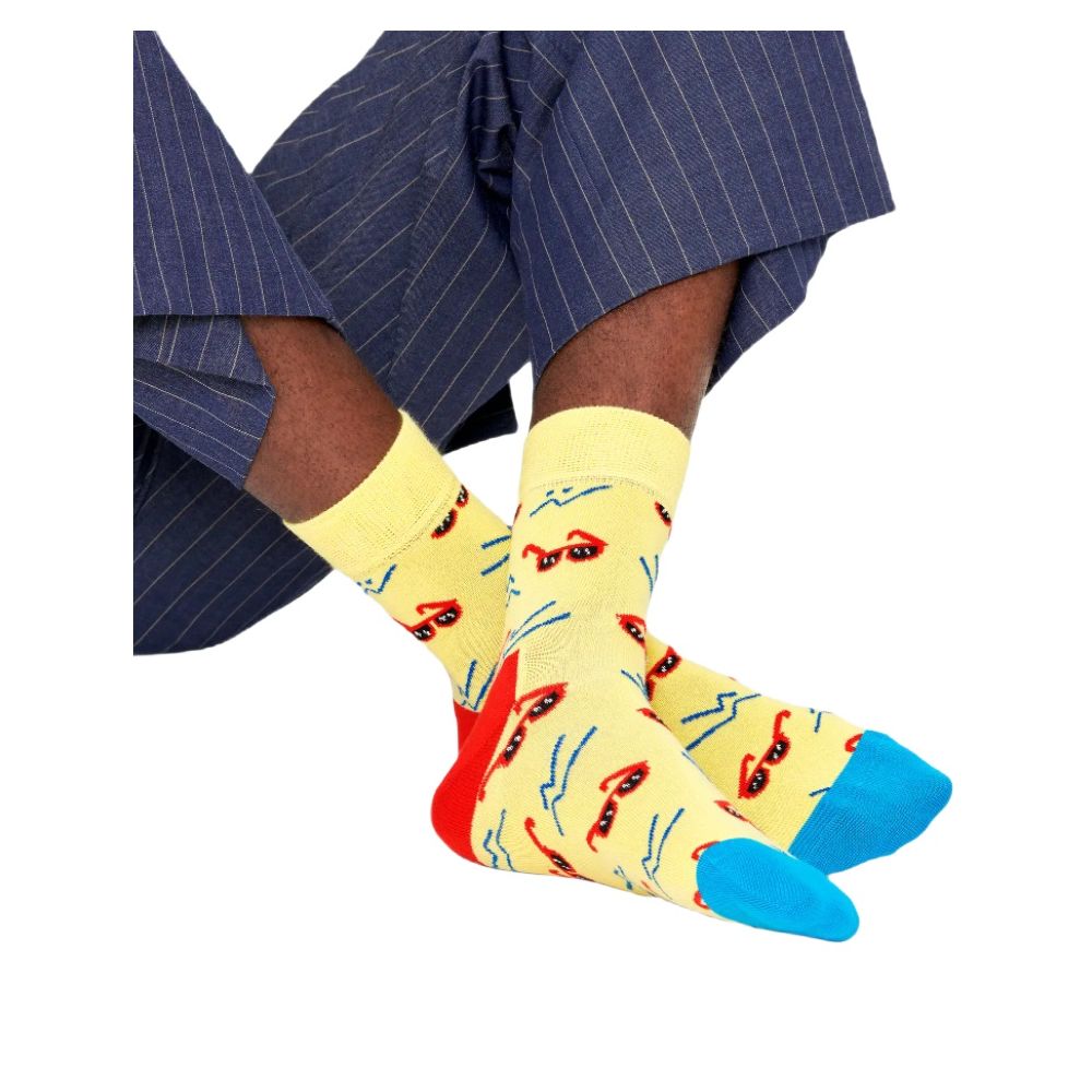 Colanți și șosete galbene din bumbac Happy Socks