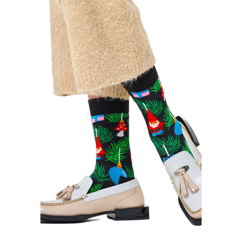 Happy Socks – Schwarze Strumpfhosen und Socken aus Baumwolle