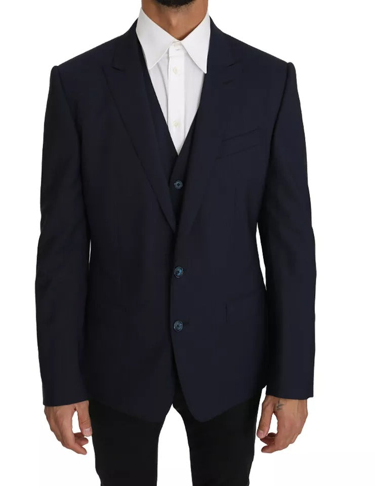 Dolce & Gabbana – MARTINI – Blazerweste aus blauer Wolle, 2-teilig
