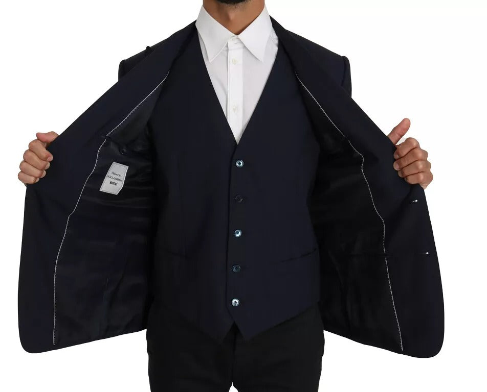 Dolce & Gabbana – MARTINI – Blazerweste aus blauer Wolle, 2-teilig