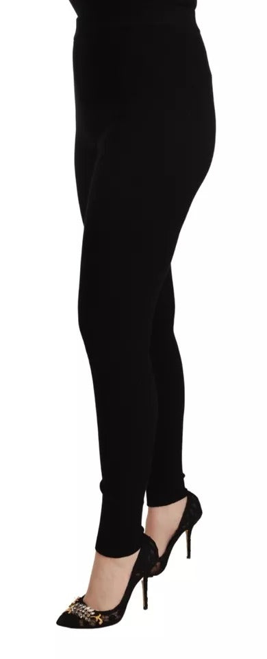 Dolce & Gabbana – Schwarze Stretch-Strumpfhose mit hoher Taille