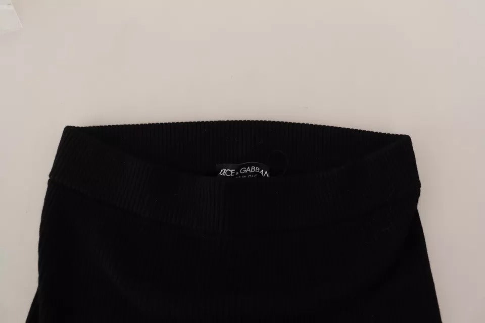 Dolce & Gabbana – Schwarze Stretch-Strumpfhose mit hoher Taille
