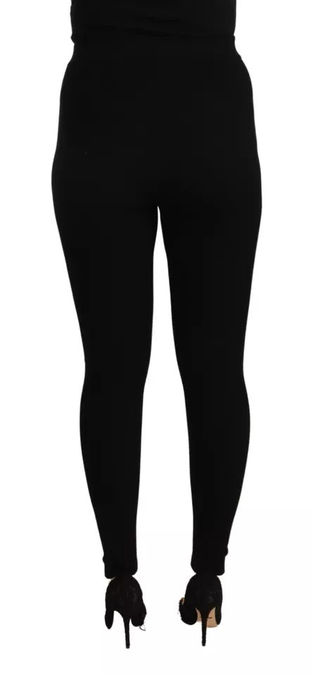 Dolce & Gabbana – Schwarze Stretch-Strumpfhose mit hoher Taille