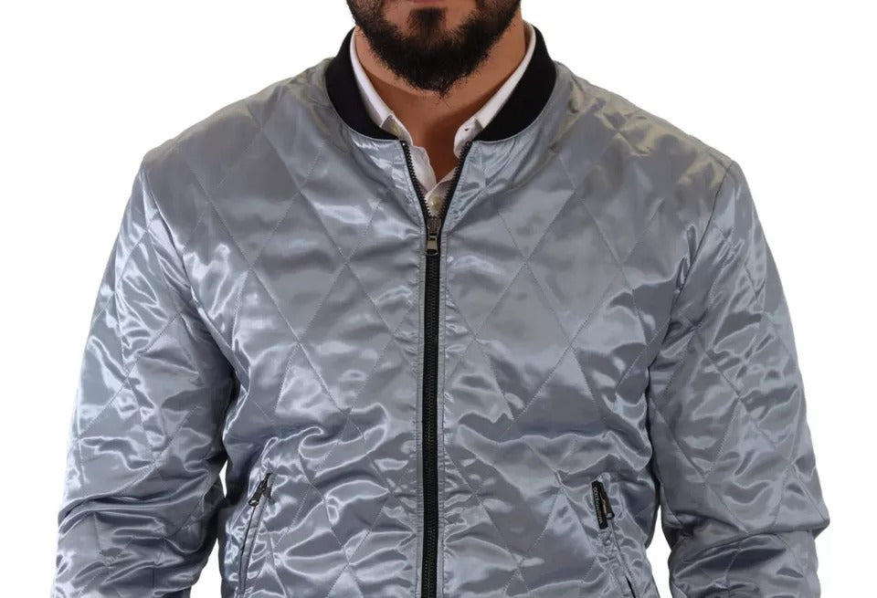 Dolce & Gabbana Jachetă bomber albastru deschis pentru bărbați