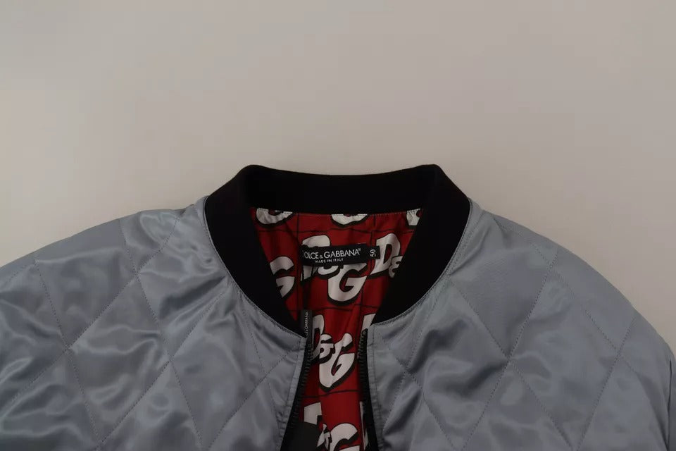 Dolce & Gabbana Jachetă bomber albastru deschis pentru bărbați