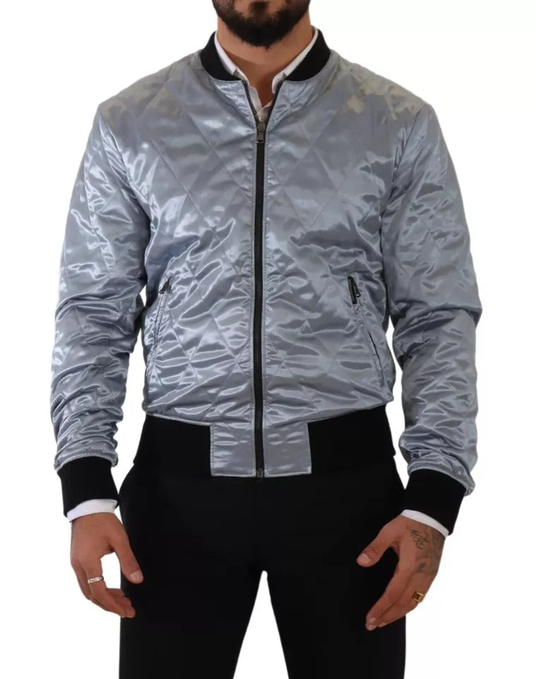 Dolce & Gabbana Jachetă bomber albastru deschis pentru bărbați