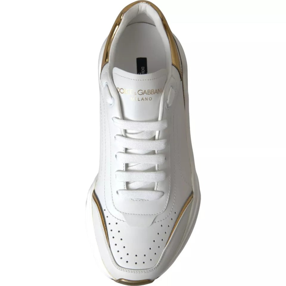 Dolce & Gabbana DAYMASTER Sneakers aus Leder in Weißgold Herren Schuhe