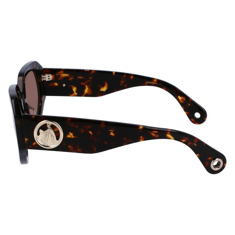 Lanvin Braune Sonnenbrille aus Kalbshaar