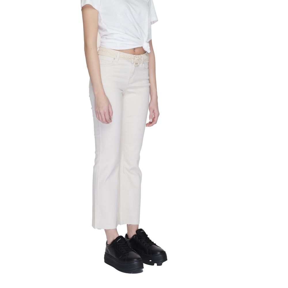 Beigefarbene Bootcut-Jeans aus Baumwolle von Vero Moda